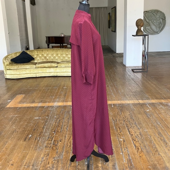 Wizzy Kit Maroon and navy polka dotted Maxi dress. - Picture 3 of 13